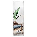 HORLIMER Espejo Pared Cuerpo Entero de 122x35 cm, Espejo Cuerpo Entero Decorativo con Marco Blanco, para Baño, Salon, Habitacion y Recibidor, Inastillable