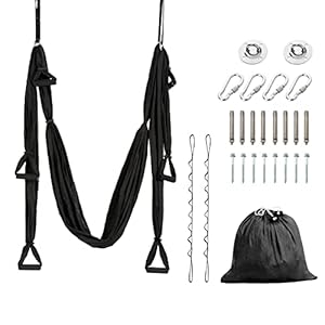 YAERSI Aerial Yoga Swing Set with Ceiling Mount Accessories Anti Gravity Yoga Swing Kit Hammock Anti Gravity Yoga Swing…