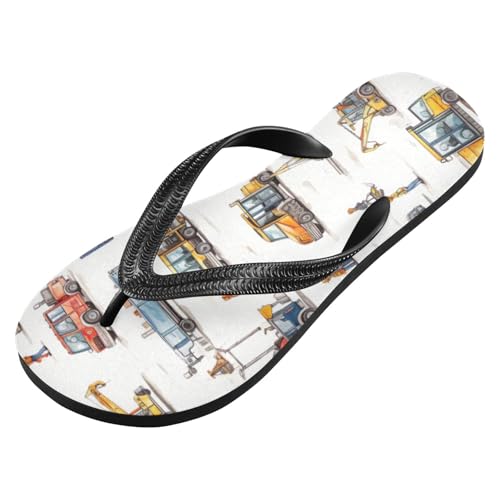 Women Beach Summer Casual Flip Flop Carton Engineering VehicleQuick Dry Sandals Slipper for Men 214B2842