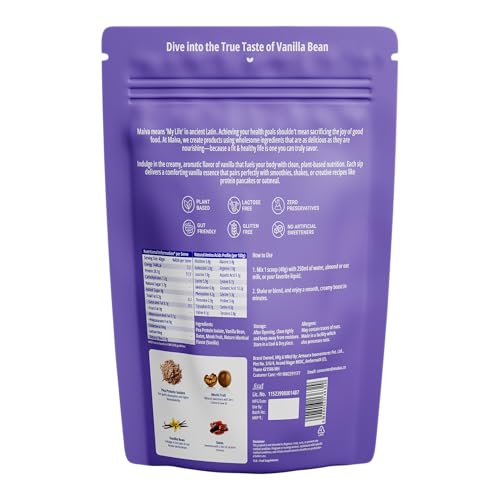 Image of Maiva Pro | Plant Protein Isolate - Kerala Vanilla Bean - 1kg | 28g Protein, 6g BCAA | All Essential Amino Acids | Gut Friendly, Easy to Digest | Real Dates | Vegan, Dairy Free, No Preservatives