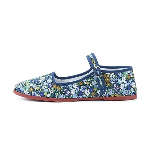 Image of Womens Classic China Flats, Casual China Doll Shoes, Cotton Mary Janes, Chinese Tai Chi Shoes (Little Flower, Adult, Women, Numeric 7, Numeric, us Footwear Size System, Medium)