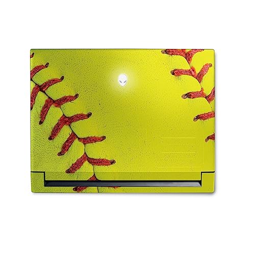 Image of MightySkins Skin Compatible with Alienware M18 R1 (2023) Full Wrap Kit - Softball Closeup | Protective, Durable, and Unique Vinyl Decal wrap Cover | Easy to Apply & Change Styles | Made in The USA