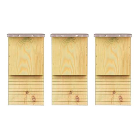 BigDean 3X Fledermauskasten Fledermaushaus für Fledermäuse Fledermaus Unterschlupf Nistkasten Haus Cover