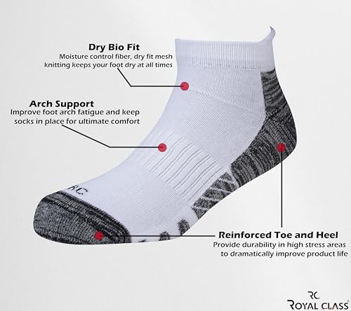 Image of RC. ROYAL CLASS Ankle Cotton Cushioned Socks for Men & Women, Hi-Performance, Breathable, Anti-Odour, Moisture Wicking, Durable socks, Pack of 4 Pairs