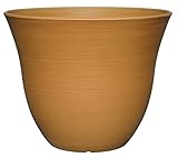 Classic Home and Garden Honeysuckle Resin Flower Pot Planter, Bamboo Brown, 15'