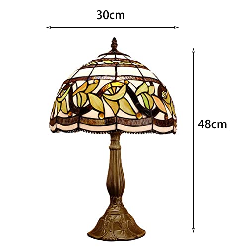 Lampe Tiffany 12 Pouces Lampe de Chevet Vitrail Style Rustique Bureau