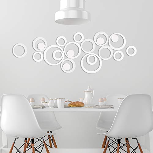 Amaonm Removable 3D Acrylic Crystal Circles Rings Dots Wall Decals Peel Stick Diy Home Art Decor Acrylic Wall Stickers Murals For Children's Bedroom Living Room Tv Background Wall Decorations #TOP4