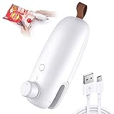 Sellador de bolsas, Mini Sellador de Alimentos Portátil, Sellador Térmico 2 en 1 y Cortador para Bolsa de Plástico, Máquina de Sellado al Vacío con Carga USB