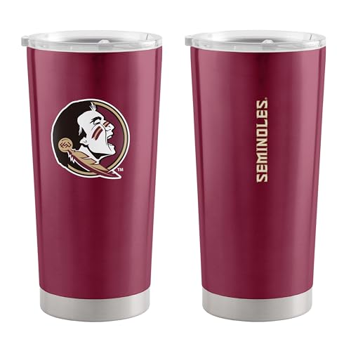 Image of Logo Brands 20 oz Powder Coat Tumbler- Insulated Tumbler with Lid for Water, Iced Tea or Coffee, Smoothie and More