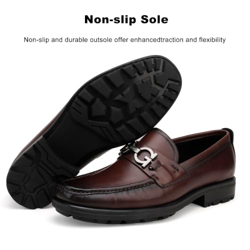 Image of Men's Luxury Black Leather Penny Loafers, Classic Fashion Handmade Dress Shoes Casual Slip-on Loafer for Mens