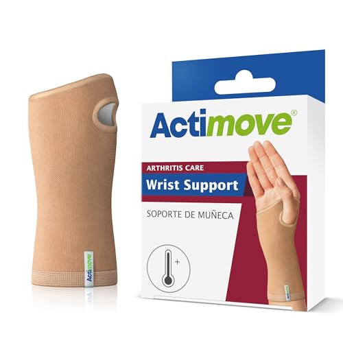 Actimove® ARTHRITIS CARE Wrist Support - Light Compression Support and Therapeutic Warmth For Wrist Arthritis - Heat-Retaining Ceramic Fibre Yarns - Beige, Large