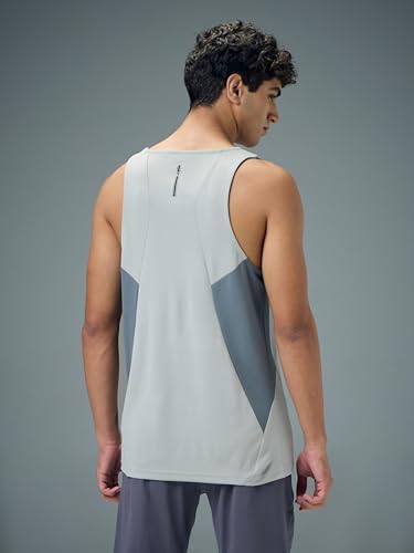 Image of TECHNOSPORT Men's Solid Slim Fit Scoop Neck Sports Innerwear Vest with TECHNOCOOL+ Quick Dry Anti Odour Anti Microbial 2 Way Stretch Soft & Smooth Activewear