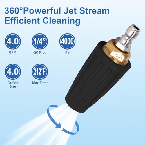 360° Quick-Connect Turbo Pressure Washer Nozzle