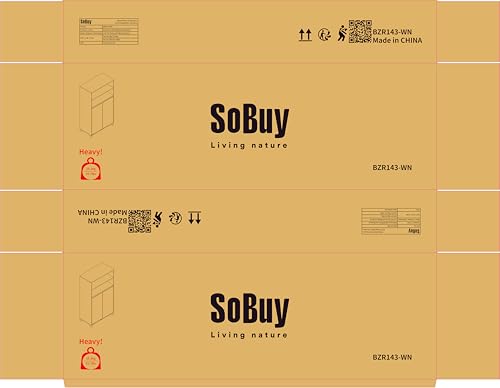 SoBuy Laundry Cabinet Laundry Chest Bathroom Storage Cabinet with Laundry Basket White and Natural W64 x D33 x H110cm BZR143-WN - Image 10