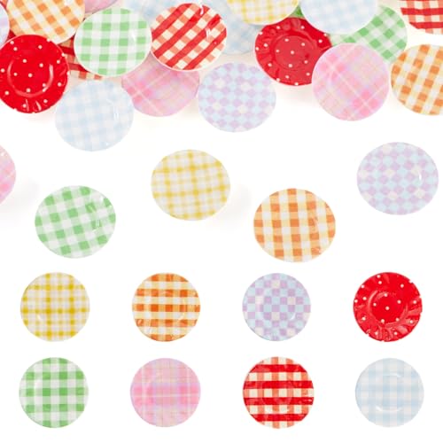 Mini accessoires pour maison de poupée avec le lot de 32 mini assiettes en résine tartan