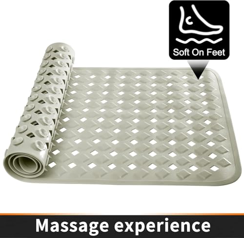 Image of Door mat Bathroom mats Anti Slip for Entrance Floor Foot Skid Bathtub Bath Shower Suction Cups (Beige 70x40cm)