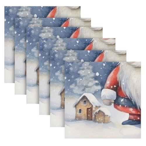 Servilletas de Tela Navidad Gnome Invierno Pack 6 miniatura 2