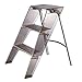 Step Stools for Adults, Acrylic 3 Step Ladder,2-in-1 Design with Ladder and Stool for Home and Library 330lbs Capacity