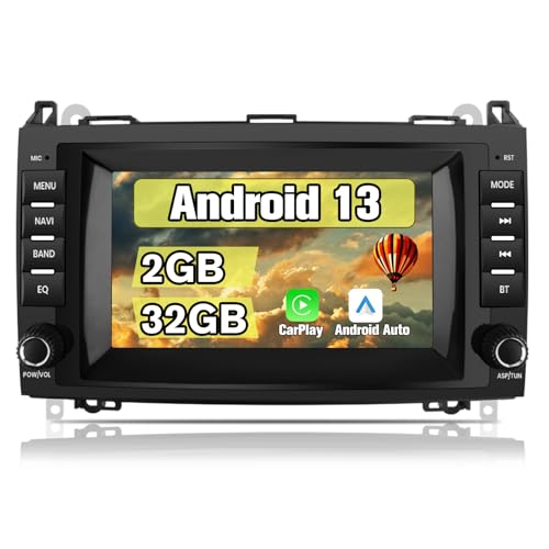 Hexinex Android 13.0 [2GB+32GB] Radio Coche con Pantalla Táctil de 8 Pulgadas para Mercedes Benz, Autoradio para Clase A W169/Clase B W245/W639 Vito/Viano/W906 Sprinter, Admite CarPlay/Android Auto