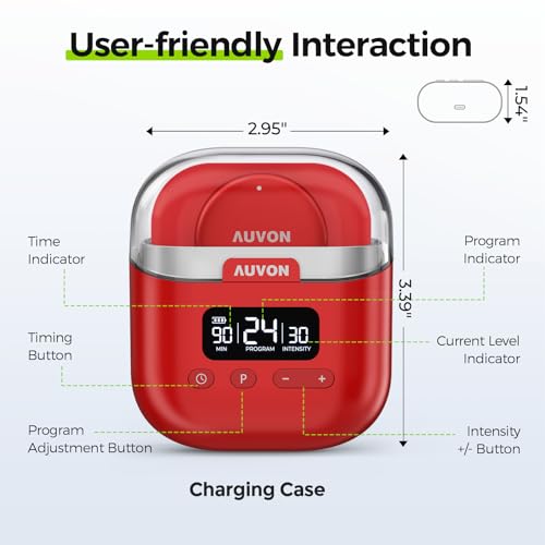 Image of AUVON Wireless 24 Modes TENS Unit Muscle Stimulator for Pain Relief, 6 Pads | Rechargeable EMS Massager, Smart Pocket-Size TENS Machine, Drug-Free Pain Relief for Neck, Back & Shoulder, 6 Premium Pads