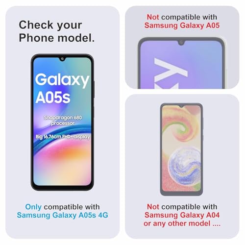 Image of Screen Protector for Samsung A05s 4G (Black) Tempered Glass Edge-to-Edge 6D Screen Guard With Installation Kit