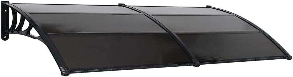 Modern 47"x39" Window Awning Canopy - UV & Rain Protection for Front Doors, Outdoor Patio, Snow & Sun Shield, Durable PC Material