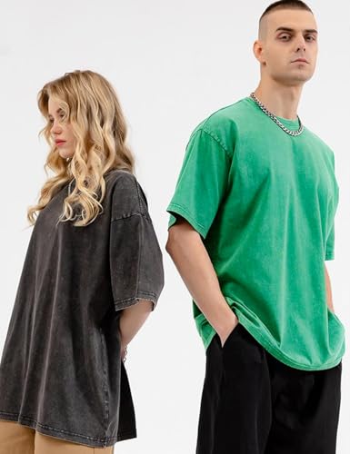 Image of Arssm Men Oversized T Shirts Vintage Tee Loose Fit Short Sleeve Casual Streetwear Baggy Washed Unisex Tops