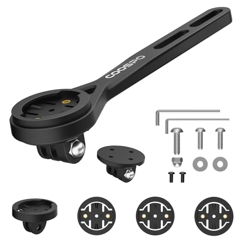 CooSpo Fahrradcomputer Halterung Schnellspanner Halterung für Garmin Wahoo Bryton Fahrradcomputer Kompatibel mit gopro Out Front Radcomputer erweiterte Halterung