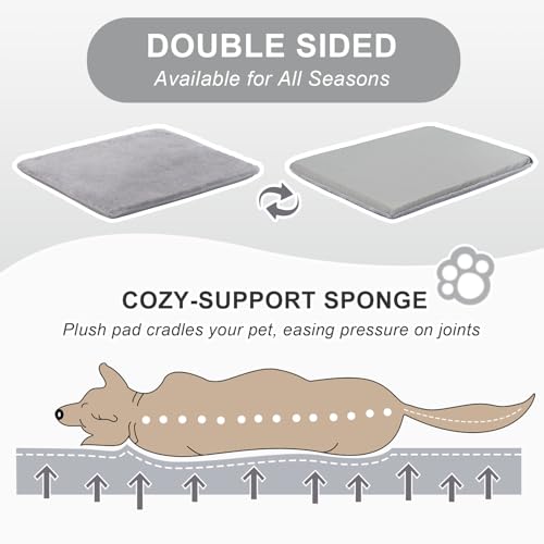 Jiupety Cozy Small Pet Dog House, 2 in 1 Puppy House, S Size for Cat and Puppy, Warm Cave Sleeping Nest for Cats and Dogs, S(14"×12"×11"), Up to 5 Lb, Grey - Image 4