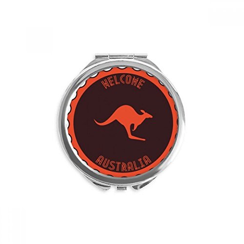 Miroir de poche rond motif kangourou d'Australie