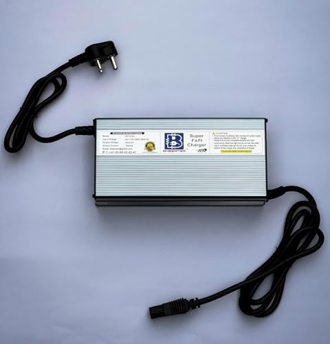 Image of BHEEMTEK 72V 12A Fast EV Charger for Lithium Battery | Lithium-ion Battery Charger 72 Volts 12 Amp | High Speed SMPS Charger with 3 Pin T-Connector | Suitable for All EV-Bike,Scooty,Car.