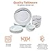 Amazon Basics 18-Piece Kitchen Dinnerware Set, Plates, Dishes, Bowls, Service for 6, Half Moon