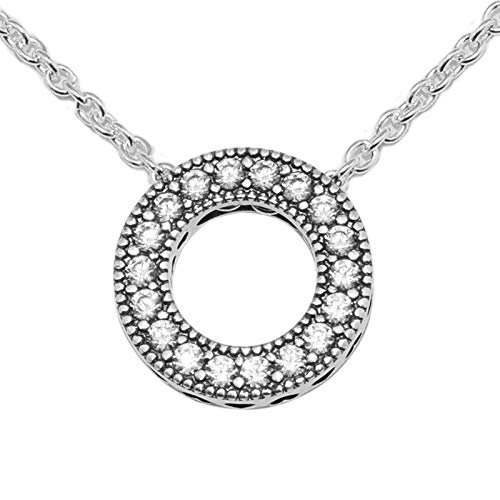 LLXYWJ Klare Herzen Kleine Hohle Runde Anhänger Halsketten Für Frauen 100% 925 Sterling Silber Kette Halsketten Schmuck Choker Halskette