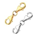 Aplicación amplia: estos broches de langosta de joyería son perfectos para la fabricación de joyas de bricolaje, collares, pulseras, tobilleras, etc., o reparar pulseras rotas.Los artículos de joyería terminados también son grandes regalos sorpresa para familiares y amigos.