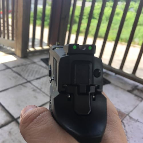 TruGlo Pistol Optic, Glow in the Dark Green/White Dot Sight for Smith & Wesson M&P Series Pistols, Tritium