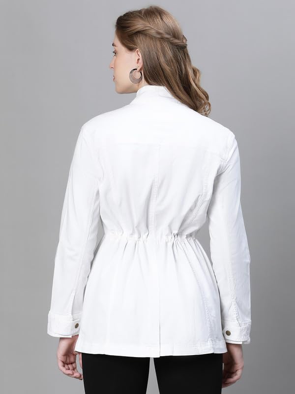 Image of oxolloxo Women Collared Snap Buttoned Long Sleeve Cotton Jacket