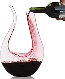 LOGFOY Wine Decanter, Hand Blown Wine Carafe, Lead-Free Aerating Glass,Classic Wine Breather Gift,Wine Accessories 1500ml