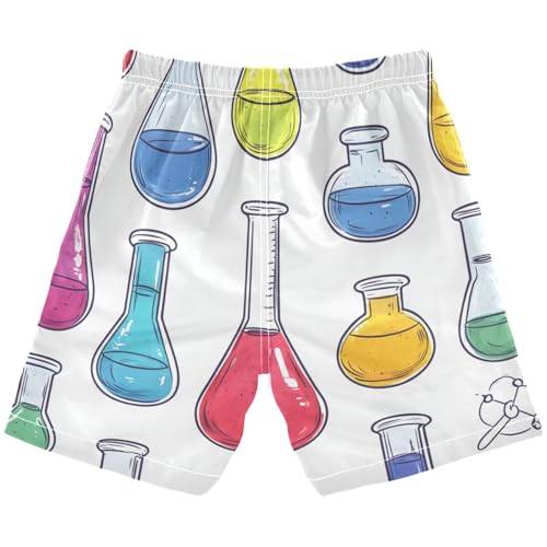 Boys Beach Board Shorts Science Chemistry Funny Swim Trunk Teen Swimwear 8-16Y2