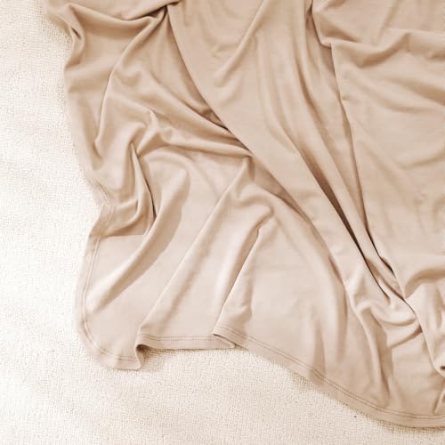 Image of GRSSDER Newborn Swaddle Blanket, Ultra Soft Jersey Receiving Blanket with Matching Headband and Beanie Set 33x44 inch, Stretchy Baby Neutral Swaddle Wrap for Girls and Boys