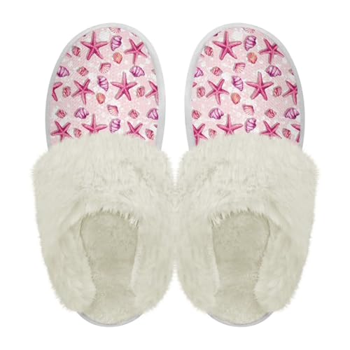 Plush Shoes for Women Fuzzy Slippers with Fur Edges Closed Toe Soft Warm Bedroom Shoes for Winter Apartment2