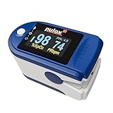 Pulsoximeter Pulox PO-200 Solo in Blau - Messung von Sauerstoffsättigung (SpO₂), Herzfrequenz (Puls) und Perfusions Index (PI)