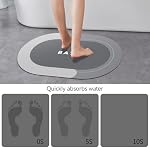 LIMNUO Baignoires à sec, tapis de bain, baignoire, douche et évier (Grey, 60 L x 40 L cm)