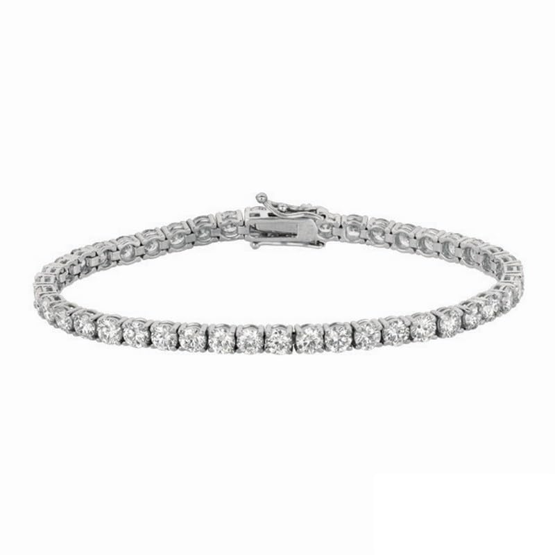 Davizi Jewels5.00 Carat Natural Diamond Tennis Bracelet G SI 14K White Gold 7'' 53 stones