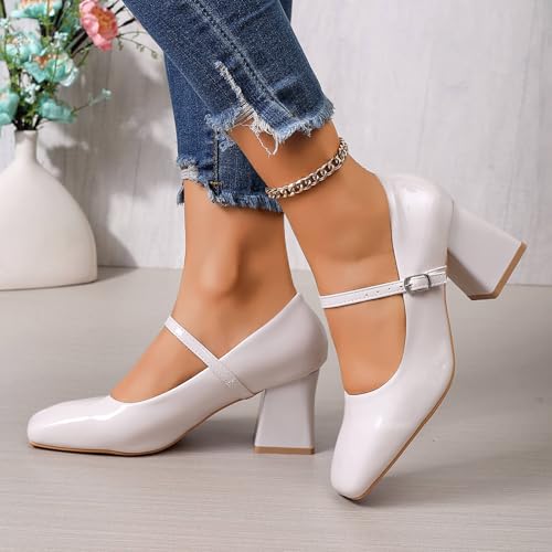 Escarpins en cuir verni de qualité supérieure avec boucle chic