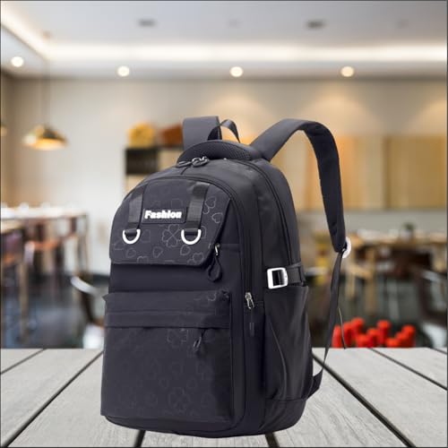 Image of Tinytot 30 Litre, Stylish & Trendy Water Resistant Hi Storage School Collage Travel Laptop Backpack Bag for Boys, Girls, Mens & Womens, 20 Inches (Black)