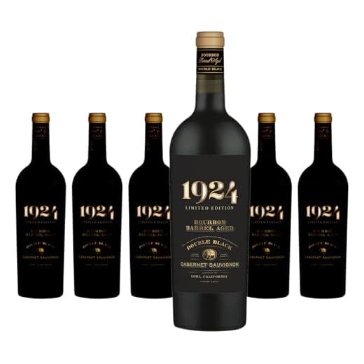 1924 Wines Double Black Bourbon Barrel Aged Cabernet Sauvignon - Rotwein aus den USA - 6 x 0,75L