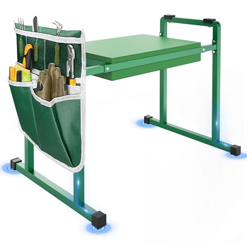 Image of Garden Kneeler and Seat, 10.2 inch Stable and Save Anti-Tipping with Handle | Multifunctional Gardening Stool for Seniors Kneeler Bench, Gardening Gifts for Women, Seniors Grandparents, Green