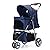 comiga Pet Stroller, 3-Wheel Cat Stroller, Foldable Dog Stroller with Removable Liner and Storage Basket, for Small-Medium Pet,Black