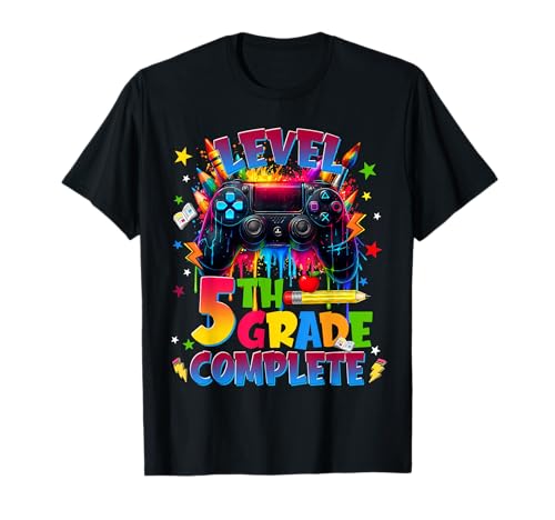 Level 5th Grade Fifth Complete Gaming Graduation Last Day T-Shirt