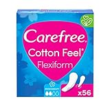 Carefree Slipeinlagen Cotton Feel Flexiform mit Frischeduft (56 Stück), 100% atmungsaktiv mit langanhaltendem Frischegefühl, Größe Normal